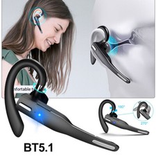 Wireless Bluetooth 5.1 Earpiece Headset Driving Trucker Earbuds Noise Cancelling