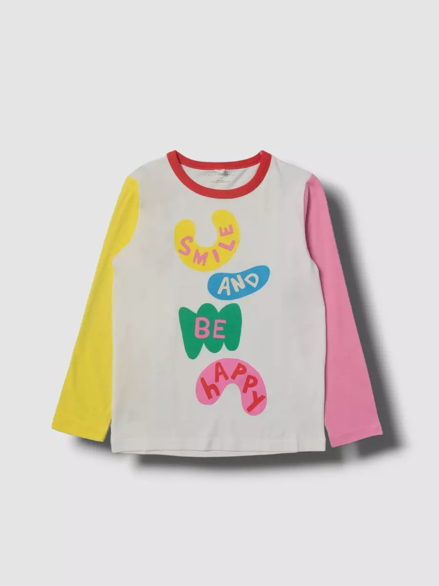 $85 Stella McCartney Kids Girls White Multicolor Graphic T-Shirt Size 14