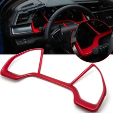 Inner Dashboard Frame Panel Cover Trims ABS Red For 10th Honda Civic 2016-2021