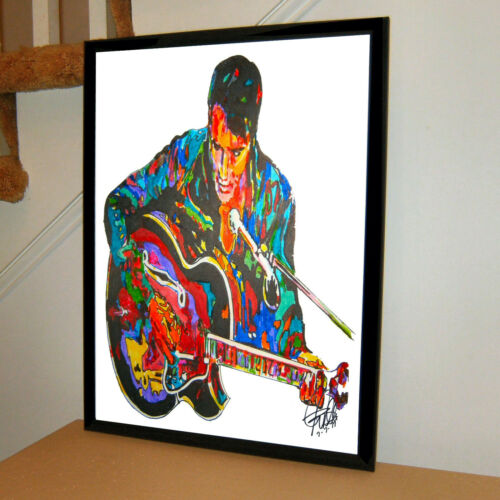 Elvis Presley Guitar Rock Music Poster Print Wall Art 18x24