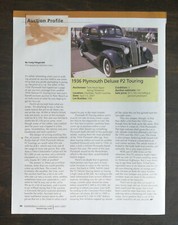 1936 Plymouth Deluxe P2 Touring Full Page Original Color Article - 324