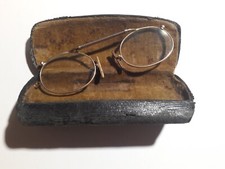 antichi occhiali pince-nez in oro 14kt,  C T MAINE  35, King st. JERSEY