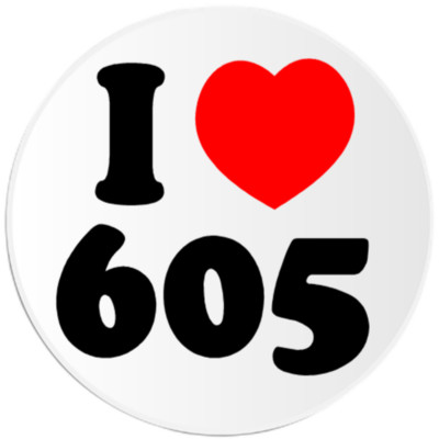 I Love 605 - Circle Sticker Decal 3 Inch - Area Code Sioux Falls SD | eBay