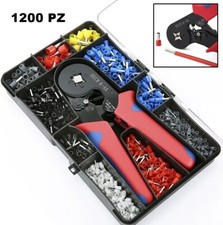 PINZA CRIMPATRICE HSC8 6-4A  X CAVI ELETTRICI + SET  TERMINALI CAPICORDA 1200 PZ