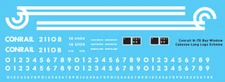 N Scale - Conrail N7D Bay Window Caboose Decals Long Logo
