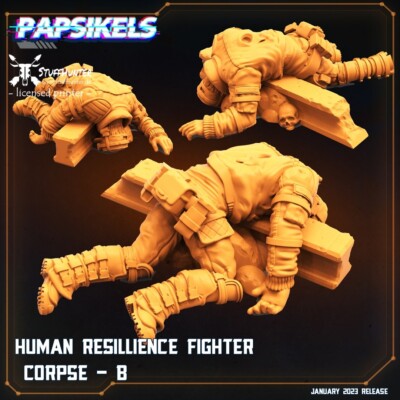 Human Resilience Fighter Corpse B - Papsikels - Tabletop Wargaming Sci-Fi