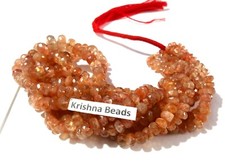1 Strand Natural Sunstone Rondelle 4-9mm Faceted Gemstone Beads 16"Inch,Brown