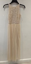 Lace And Beads Kahlo Maxi Dress Size XXS In Nude With Spare Beads And Sequin NWT