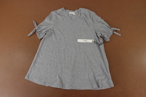 WILT Women's Size Small Heather Gray Short Knot Sleeve T-Shirt NWT