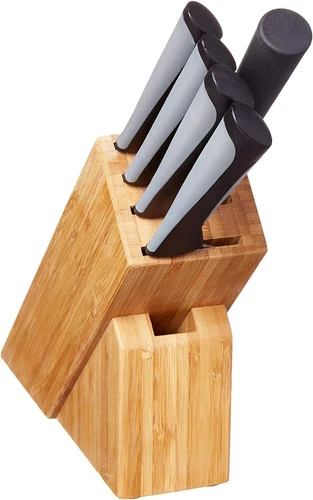 Kai Luna Knife Block Set, 6 Piece Kitchen Knives Set with Black Handles