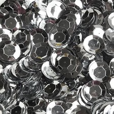 20mm Cup Sequins Silver Metallic. Made in USA