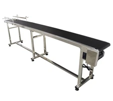 118x11.8'' Electric Conveyor for Transport PVC Belt Dual Guardrail Speed Adjust