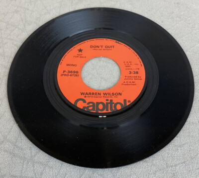 WARREN WILSON - DONT QUIT - RARE FUNK MONO/STEREO PROMO 45 VINYL RECORD (TY-132)