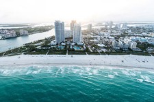 Landscape architecture building city cityscape sea miami Custom Gaming Mat Desk