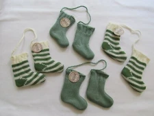 STOCKING Ornament NEW ~ Ragon House Christmas primitive style 4" knitted 4pc NEW