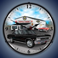 1966 Chevelle Wall Clock Led Lighted