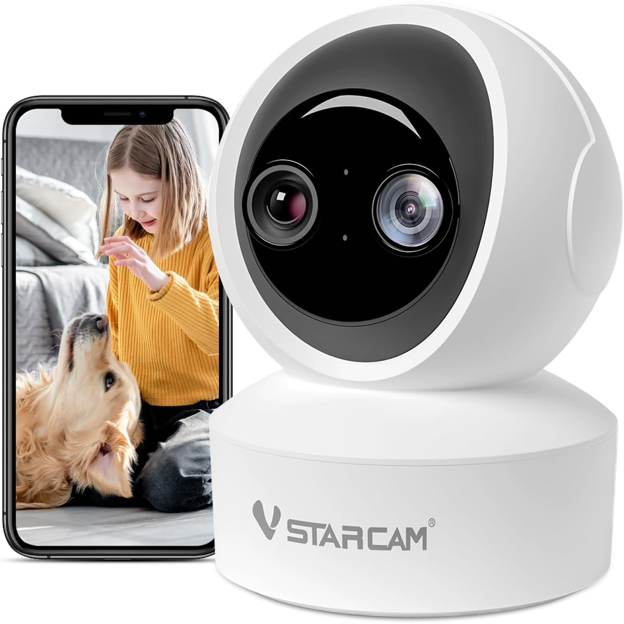 Indoor Security Camera,2K HD Wifi Camera,Baby Camera,360° PTZ Camera,Dog Camera,