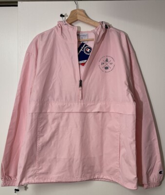 NWT Embroidered Champion Packable Jacket Size M- Pacific Northwest Logo- Pink