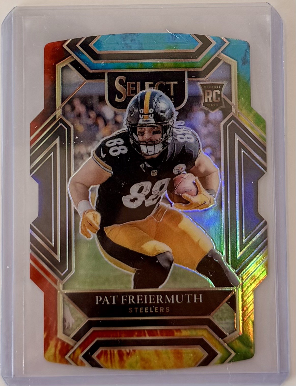 2021 Select Pat Freiermuth RC /25 Tie Dye Prizm Die-cut #259 Steelers Rookie SP