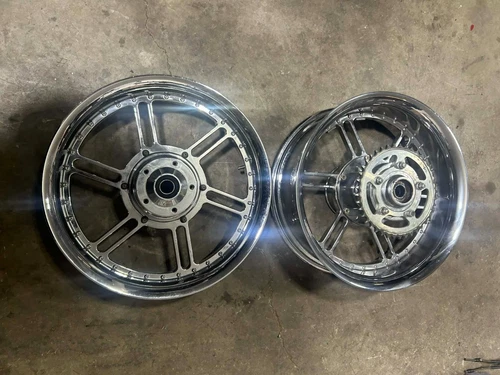 2006-2011 KAWASAKI ZX-14 AFTERMARKET STOCK SIZE CHROME WHEELS RIMS