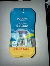 Equate 5 Blade Disposable Razors for Women 6pk, Gentle, Close Cut, Shower Use