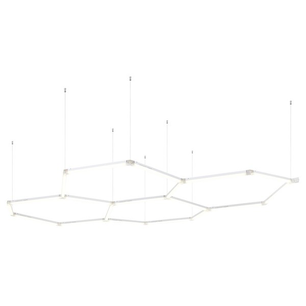 LED Deckenleuchte HöHenverstellbar Deckenlampe Wohnzimmerlampe Weiß L 248 Cm-image