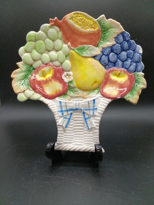 Fitz And Floyd Omnibus Decorative Fruit Basket Wall Hanging 