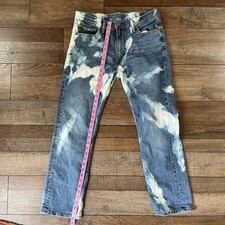 Levi's 501 Men's Jeans 33x30 Button Fly Bleach Tie Dye Denim Straight Leg #20826