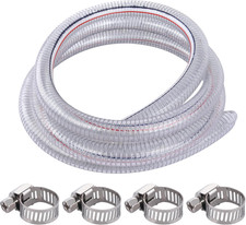10FT 1 ID X 1.25 OD Steel Wire Suction Hose PVC X 10 FT Clear