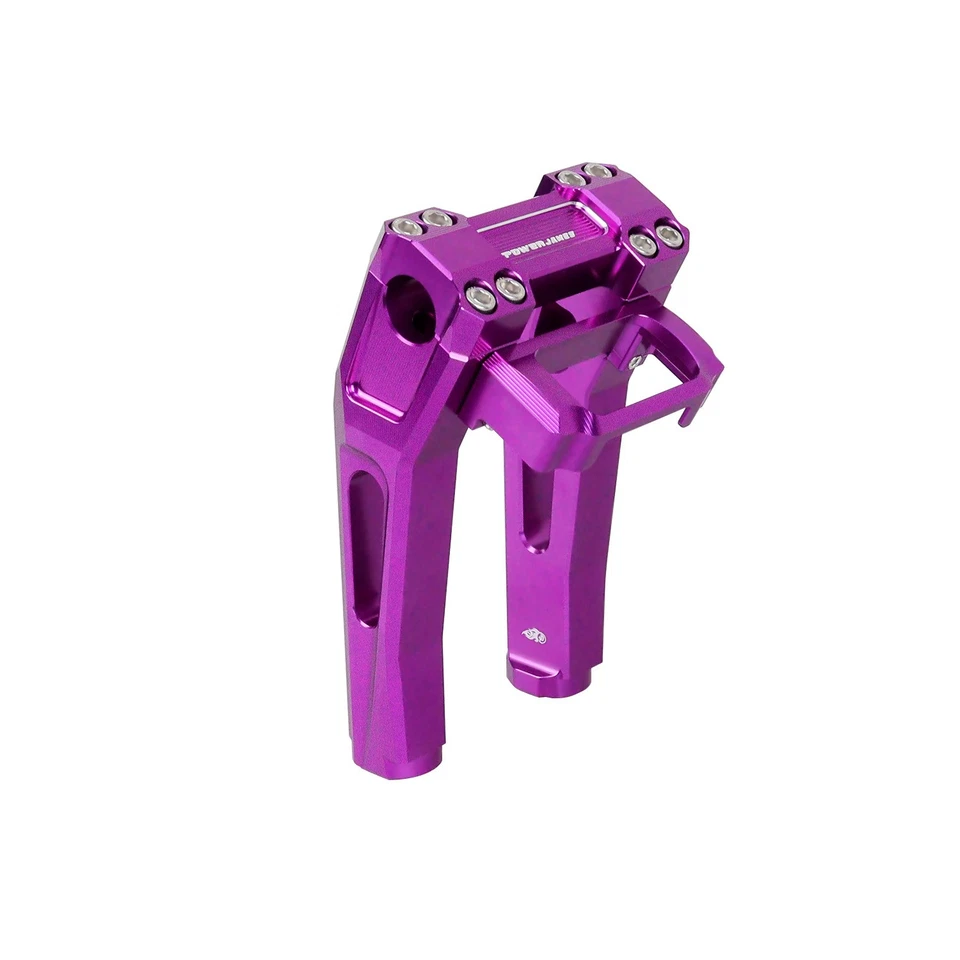 Anodized purple 8.0" Tall 2 in 1 Handlebar Risers Kit for Harley Softail Dyna  Foto 2 de 4