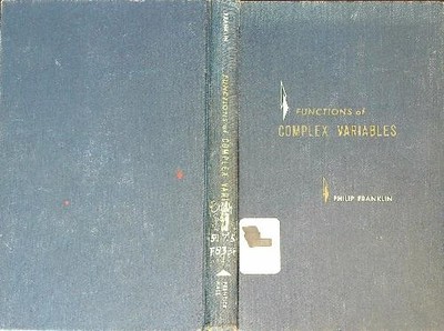 FUNKTIONEN KOMPLEXER VARIABLEN FRANKLIN PHILIP PRENTICE HALL PRESS 1958 \