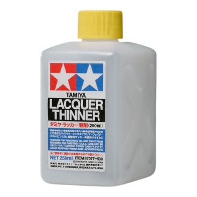 Tamiya 87077 Lacquer Thinner (250ml) for Model Paint Thinning & Tool Cleaning