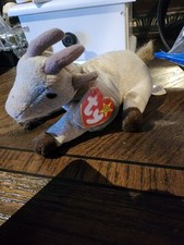 Rare TY Beanie Baby Goatee the Goat New With Tags, Tag Errors 1998/1999