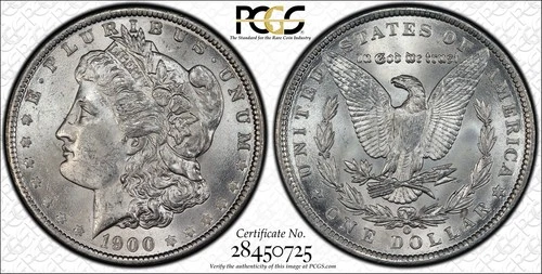 1900-O Morgan Silver Dollar PCGS MS62 New Orleans Mint