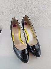 Etienne Aigner Womans Faux Patent Black Terra Pump Heel Sz 8.5