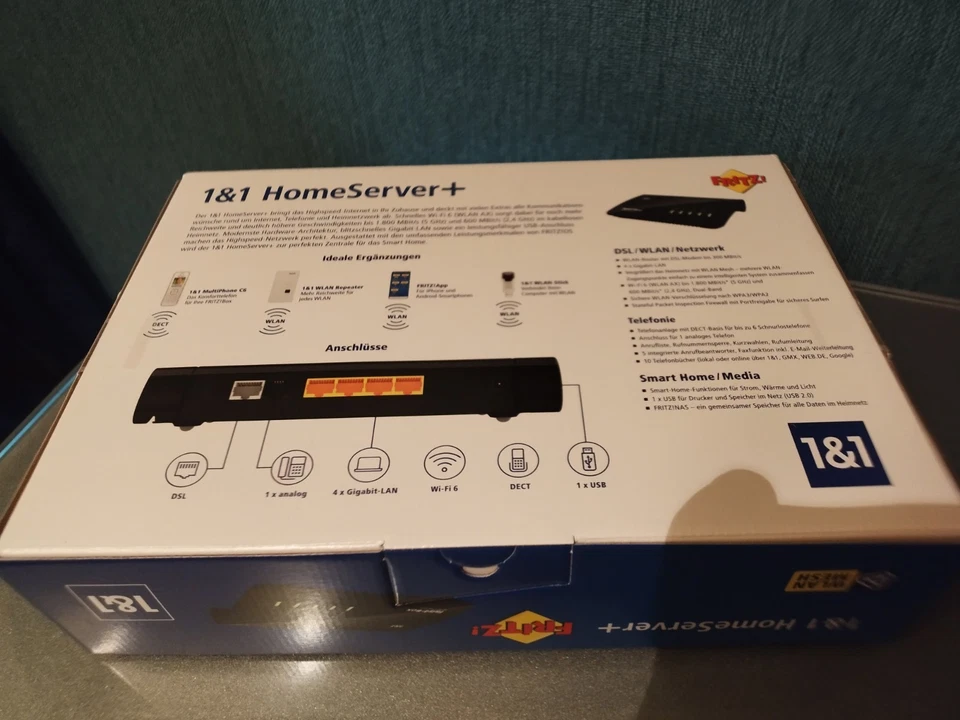 NEU+OVP: AVM FRITZ!Box 7530 AX - 1&1 HomeServer+ - WLAN Router (20002934) - Bild 2 von 4