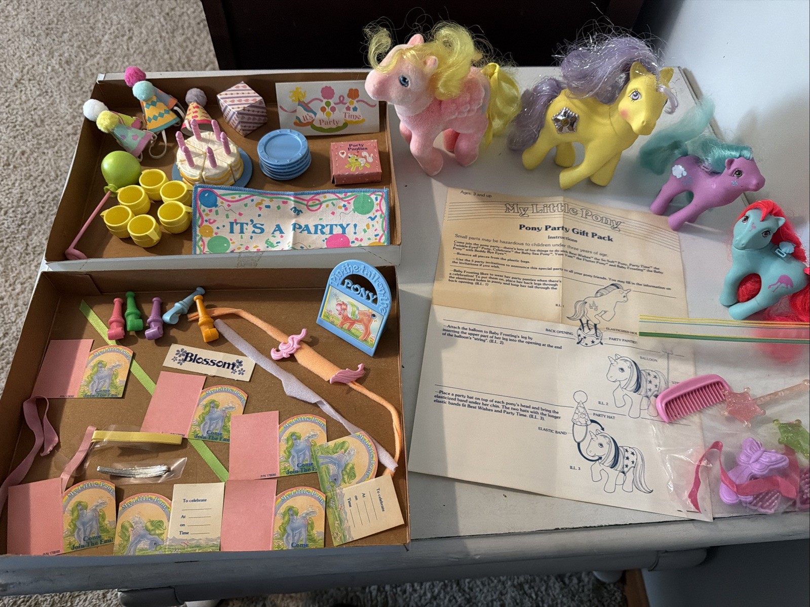 Vtg My Little Pony Birthday Party Gift Pack Accessories Almost Complete w/Extras