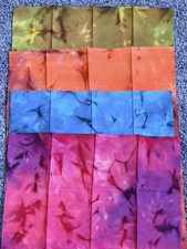 Batik Cotton Fabric Set Of 4 Fat Squares 18 In X 21 In New Colors Vary Sewing