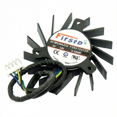 1 Pc. New FD6010U12D GPU Cooling Fan DC12V 0.3A Dia. 4.4CM Pitch 2.6CM 4Pin