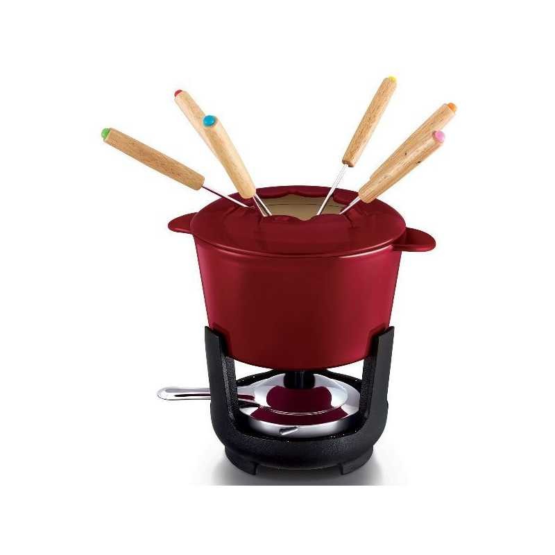 Service à fondue en fonte rouge Beka 10 pièces pour soirées conviviales