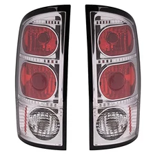  2 Piece Driver & Passenger Side Tail Light Assembly Performance Set Chrome 