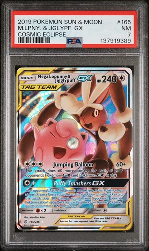 Mega Lopunny & Jigglypuff-GX graded PSA 7 for sale on eBay
