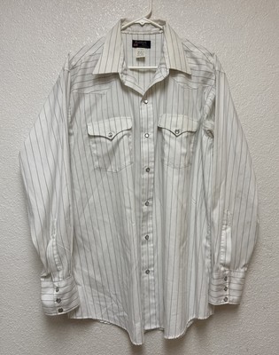 VTG Ruddock Bros Shirtmakers Pear Snap Western Button Down Striped Shirt Sz XL