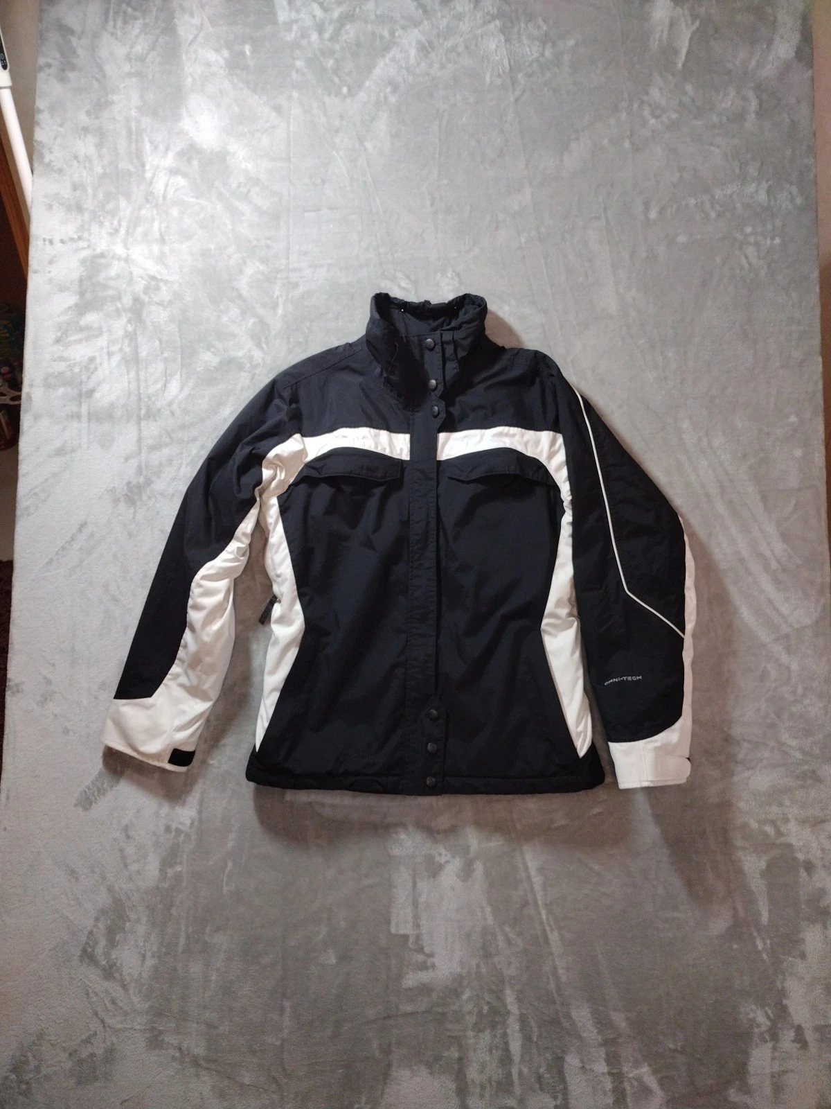 Columbia Jacket Womens M OMNI-TECH Black White Coat Snow Winter Gorpcore Ski