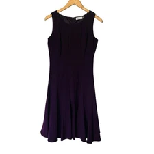 Calvin Klein Sleeveless Skater Flare Dress Size 4 Purple 