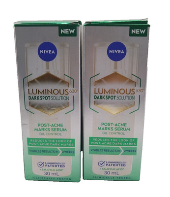 2X! NEW! Nivea Luminous  630  Dark Spot Post Acne Marks Serum 30ml