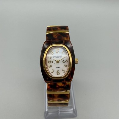 JOAN RIVERS CLASSICS VTG POLISHED GOLDTONE 21MM FAUX TORTOISE SHELL WATCH EUC Joan rivers tortoise and - Gem main image 4