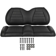 Golf Cart Front Seat Bottom & Back Cushion Set for Club Car Precedent Black