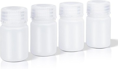DEMORA 1 oz Small Plastic Bottles with Caps, Airtight Refillable Wide Mouth Trav