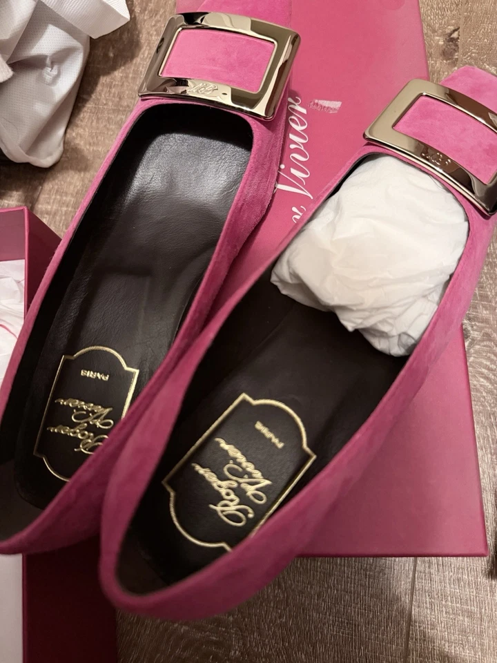 Bailarinas Belle de gamuza rosa para mujer Roger Vivier talla 37,5 Foto 3 de 3